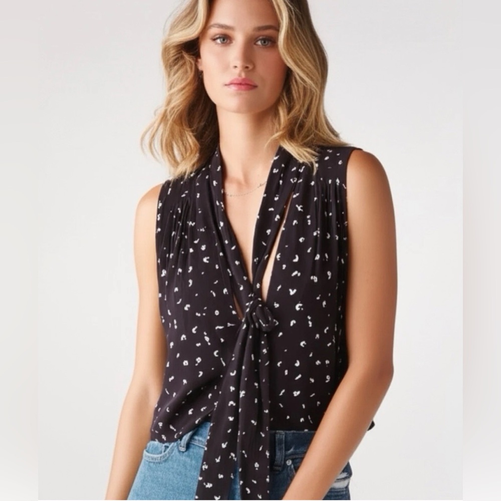 Free People Tie Neck Top Sleeveless Size Small